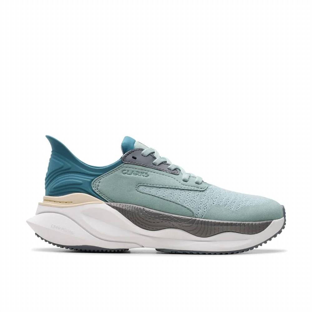 NEW CLARKS women's pace sneaker in aqua combi